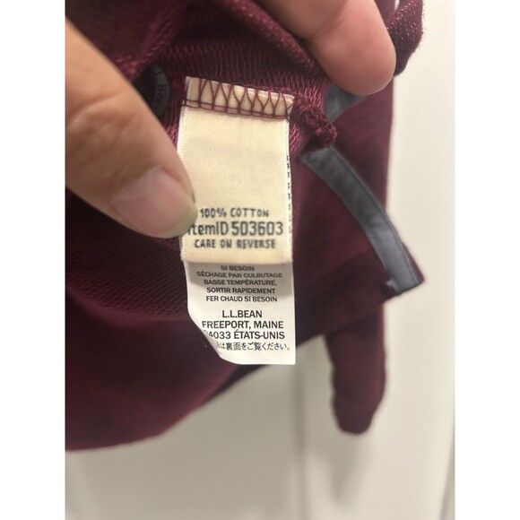 L.L. BEAN WOMEN'S LONG SLEEVE PULLOVER HOODIE With LOGO 4 Button SIZE LARGE - Picture 3 of 5